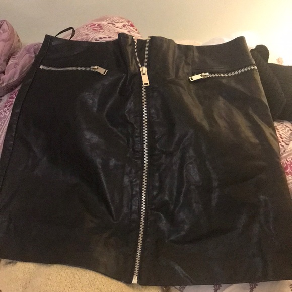 Forever 21 Skirts Leather Skirt With Zippers Poshmark